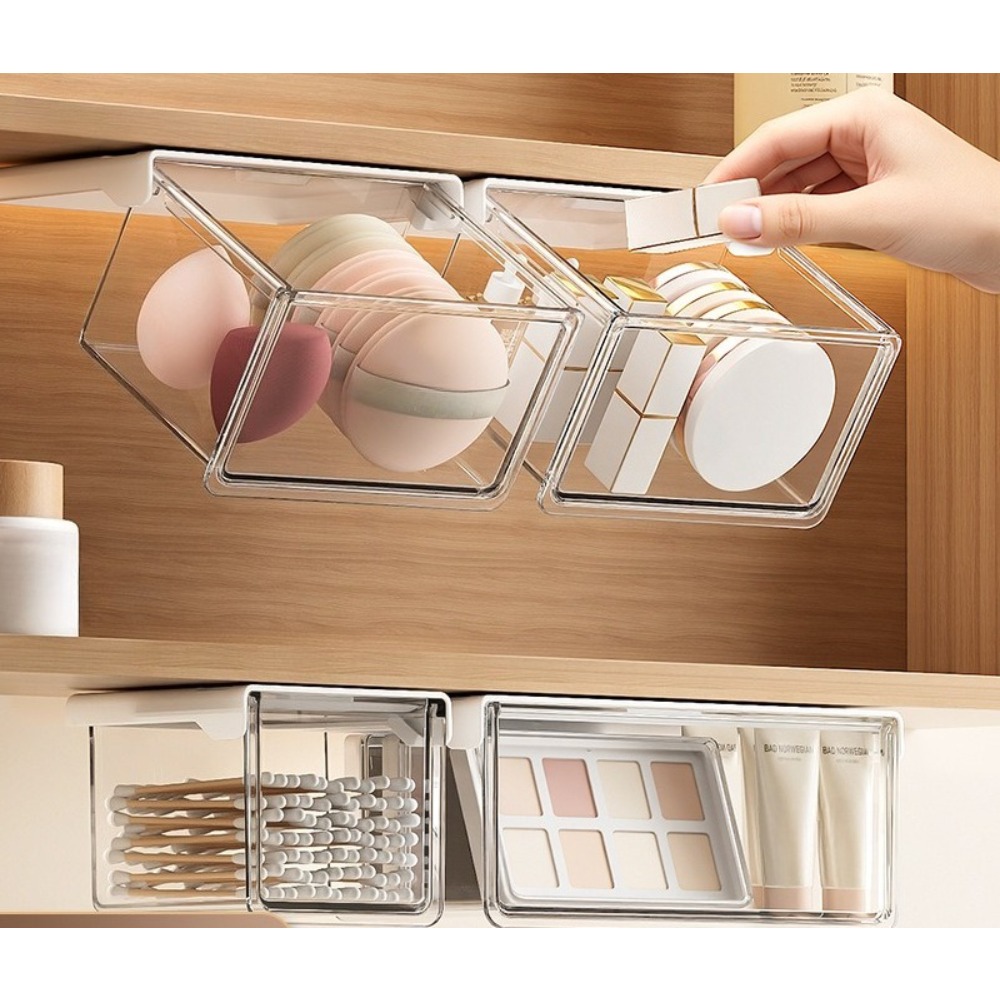 Makeup - Kotak Penyimpanan Plastik Model Laci Perekat