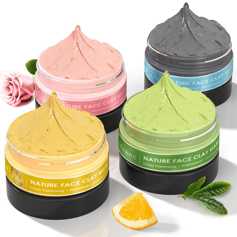 Green Tea Cleansing Clay Mask - 4 buah Set Masker Wajah tanah