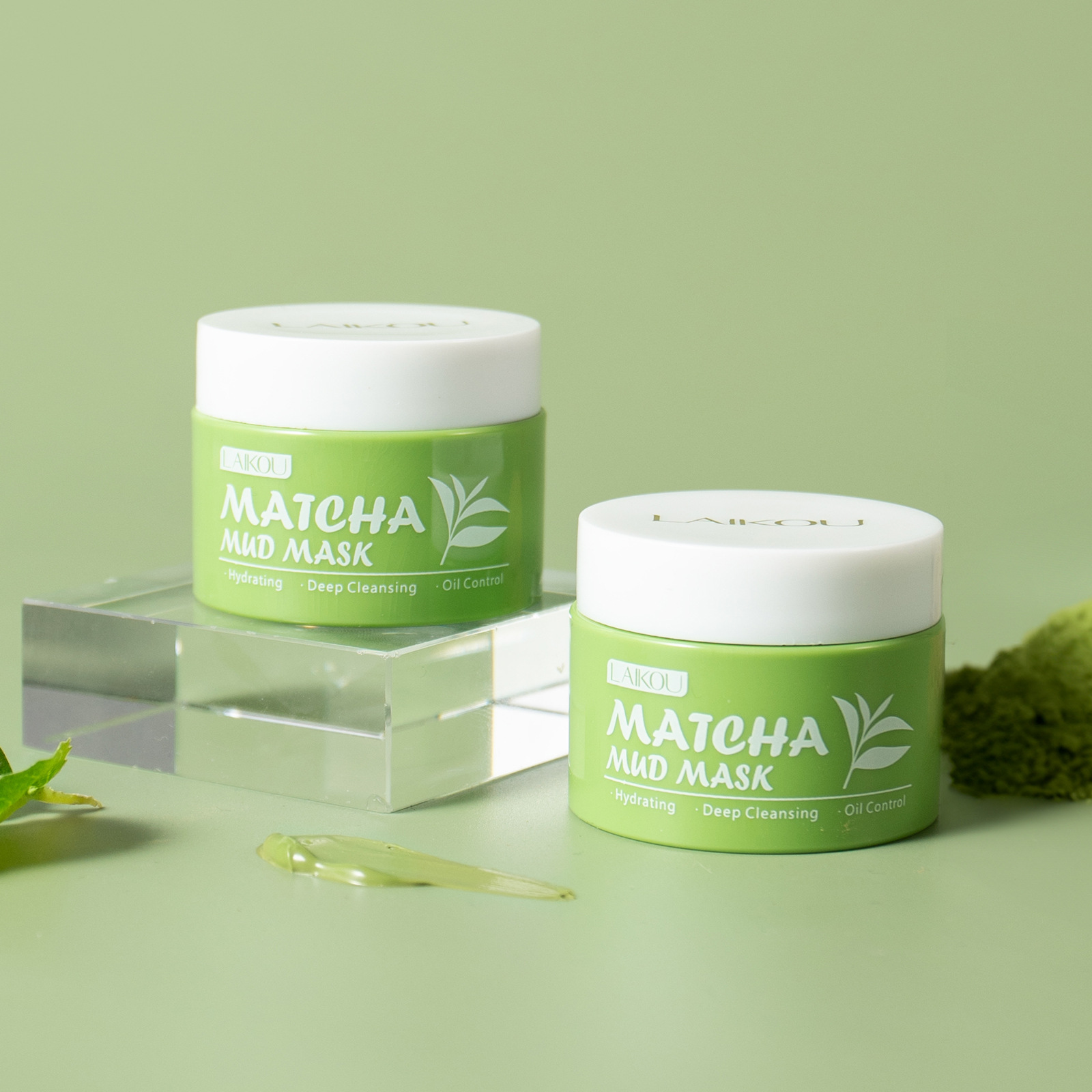 Green Tea Cleansing Clay Mask - LAIKOU Masker Tanah Liat Teh Hijau