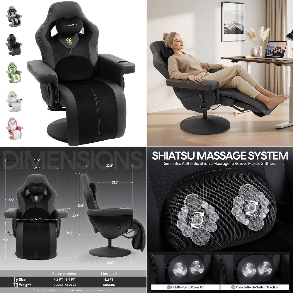 Massage - Kursi Gaming M6 dengan Kontrol Iklim,