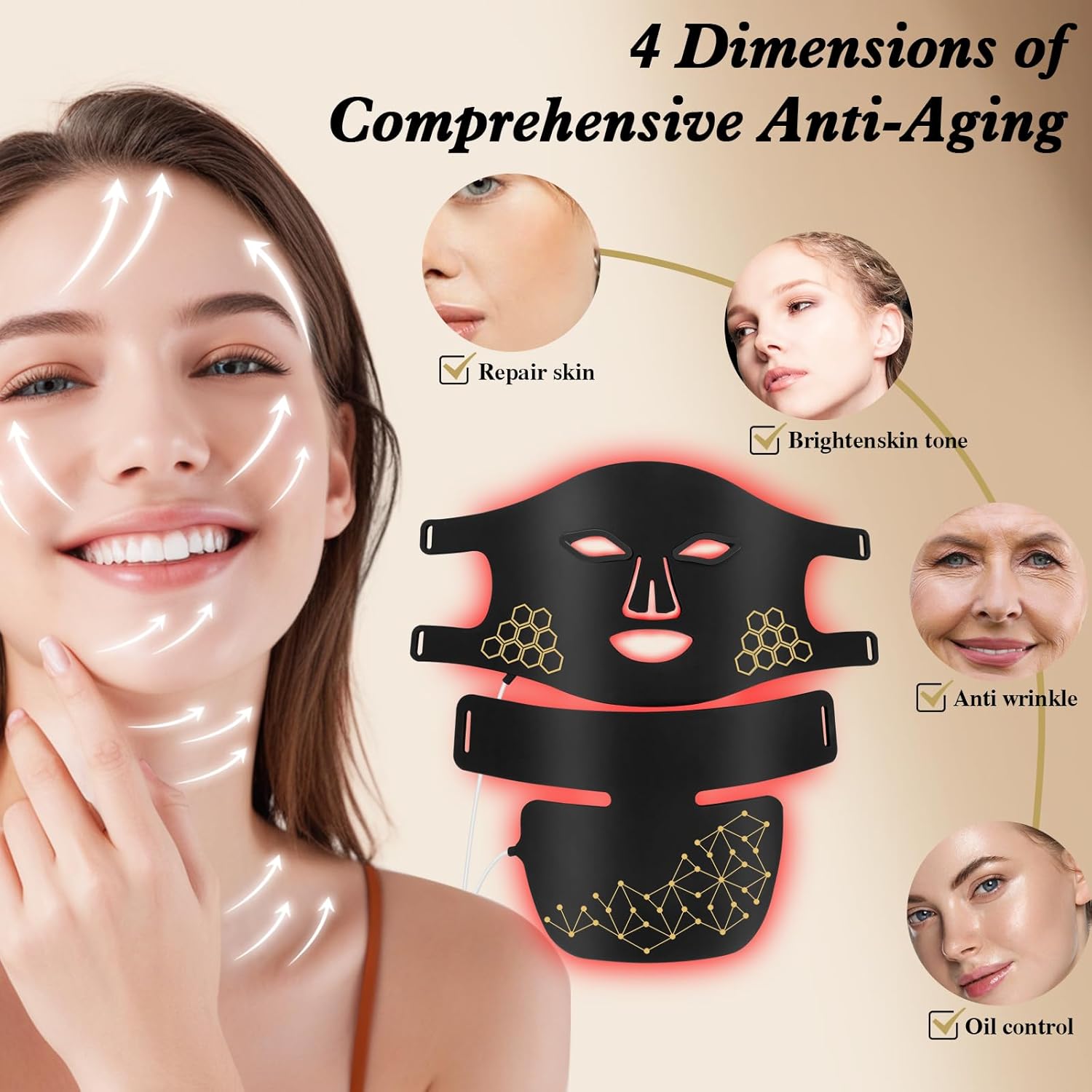 Masker Silikon LED 2-in-1 deng - Led Light Therapy Face Mask ulasan dan harga