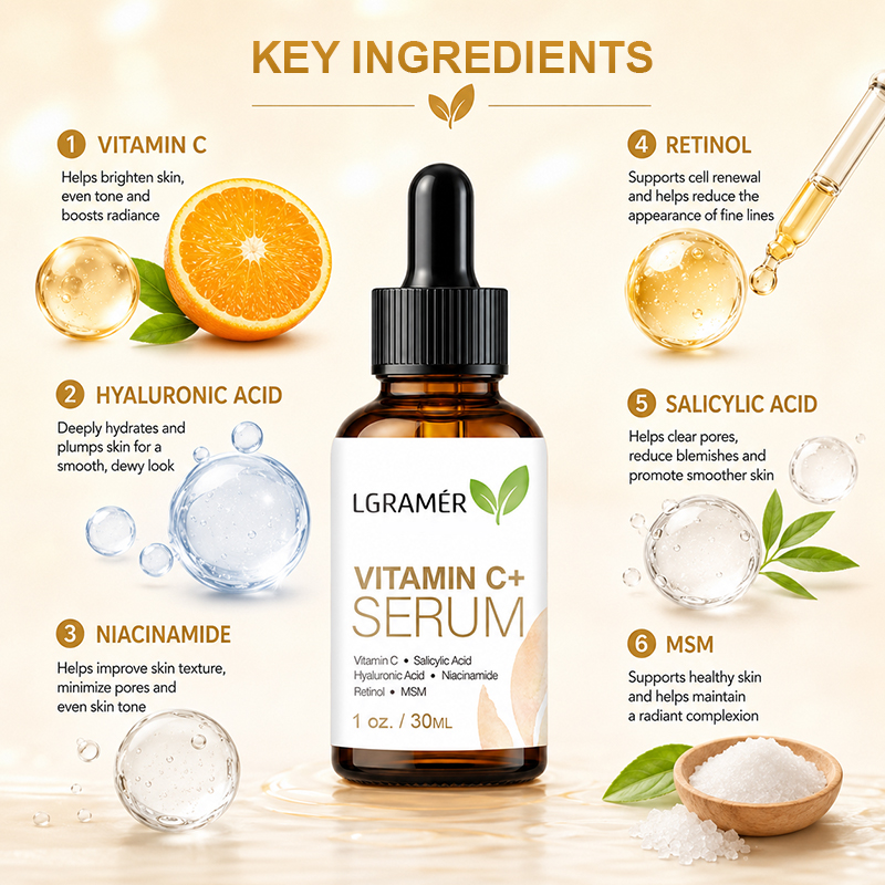 Serum Wajah Vitamin C+ Dengan  - Hyaluronic Acid Facial Serum ulasan dan harga