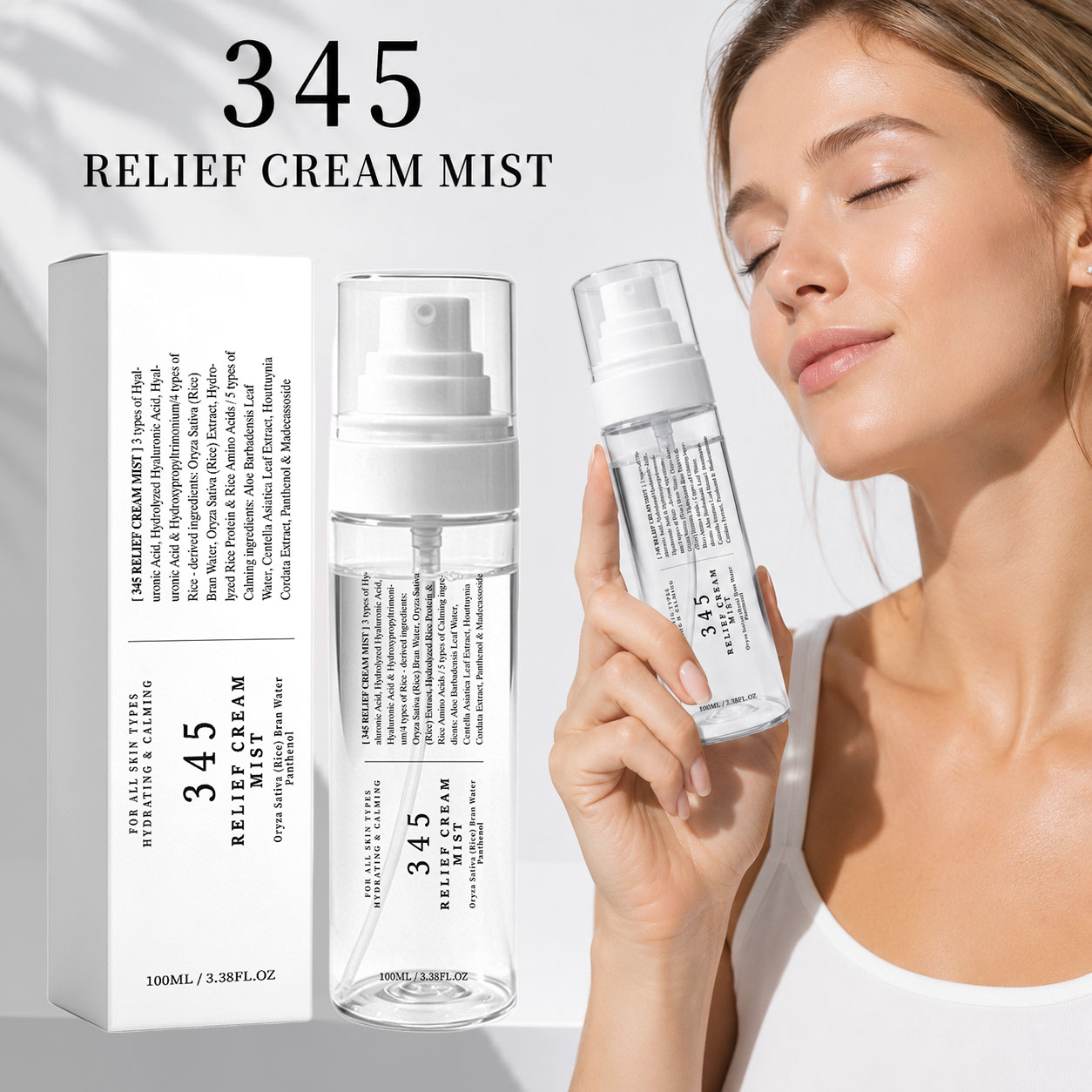 345 Relief Cream Mist Perawata - Hyaluronic Acid Facial Serum ulasan dan harga