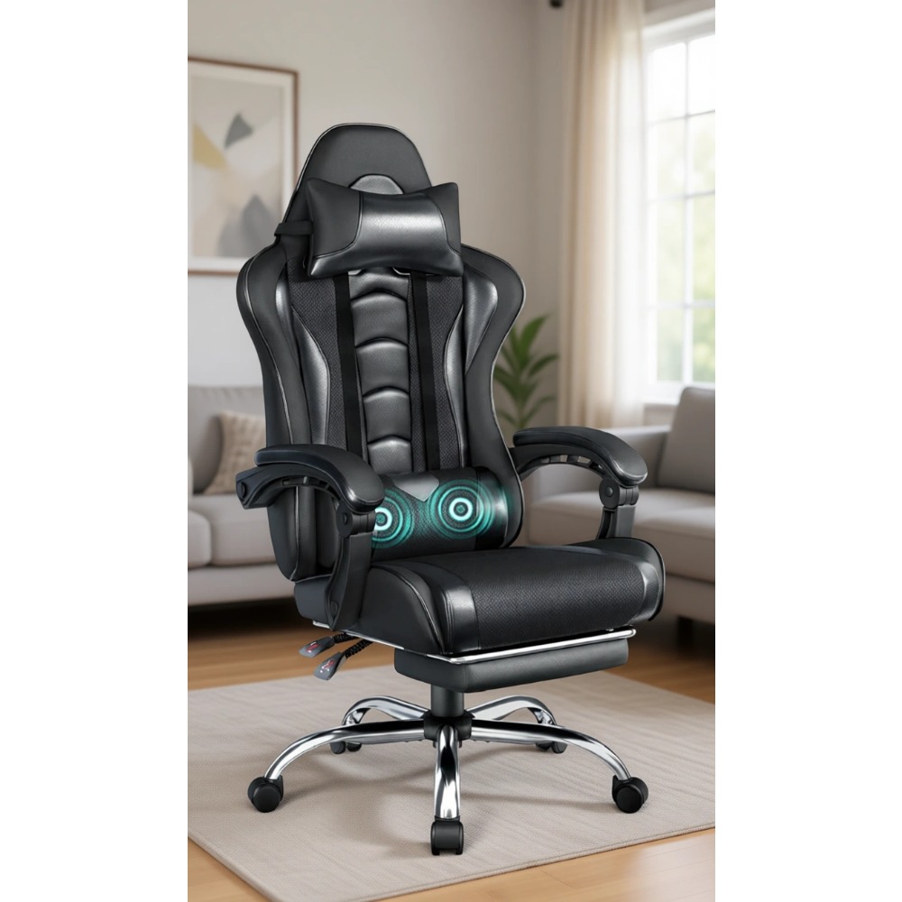 Kursi Gaming Kulit PU Nyaman d - Massage ulasan dan harga