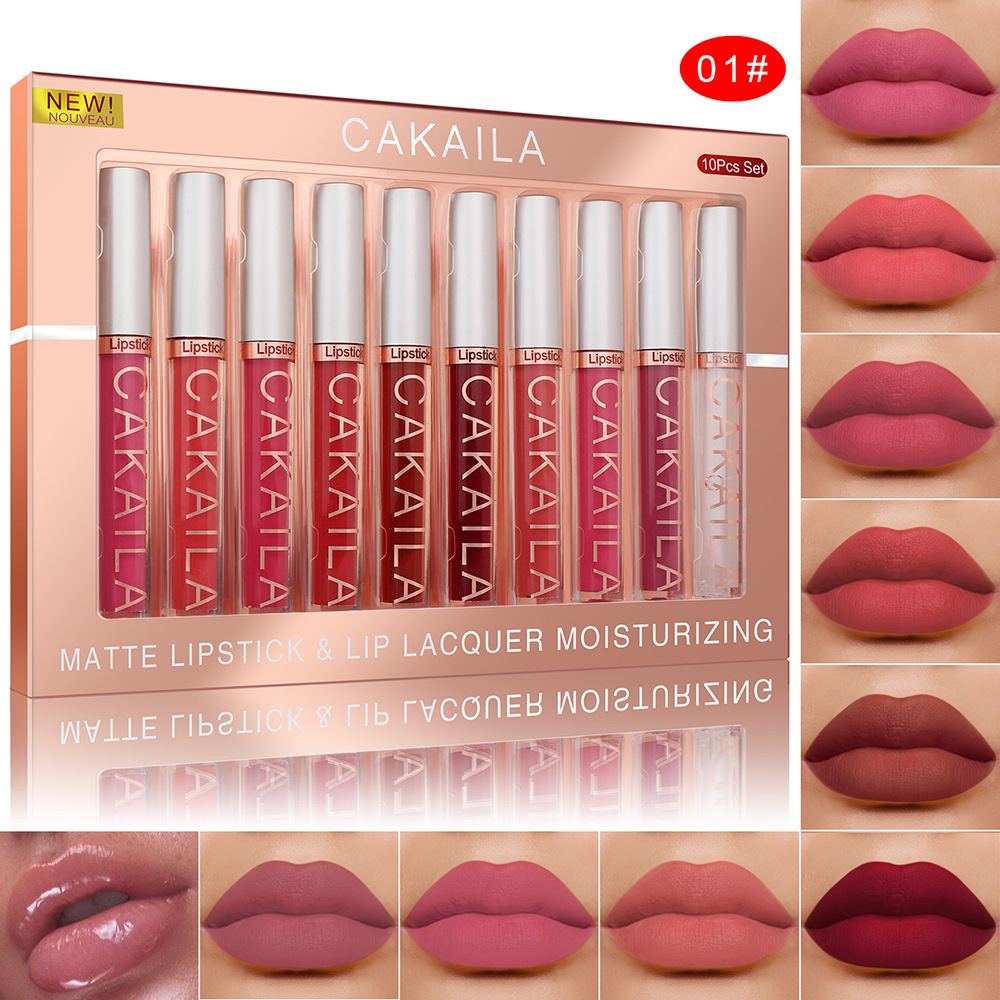 4pcs/10pcs/set Lip Gloss Nude  - Matte Velvet Lip Tint Long Lasting ulasan dan harga
