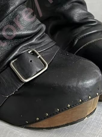 Sepatu Bot Wanita Retro Hitam  - Nail Art ulasan dan harga