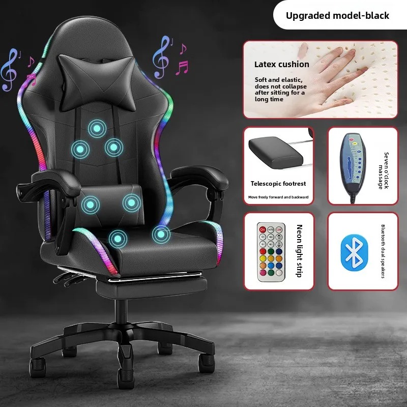 Kursi Gaming dengan Lampu, Spe - Massage ulasan dan harga