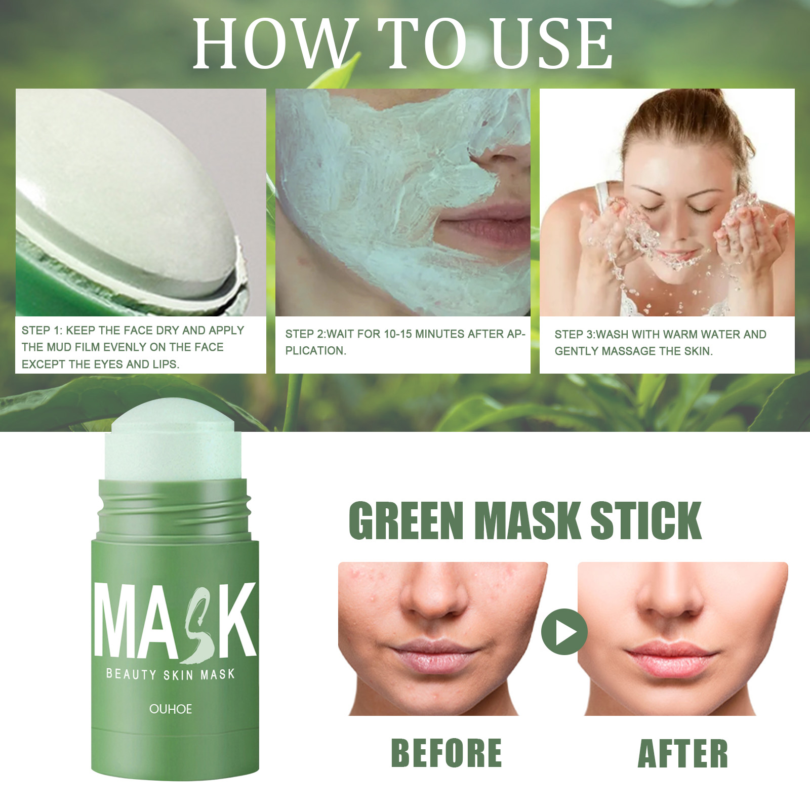 Masker Padat Teh Hijau - Pembe - Green Tea Cleansing Clay Mask ulasan dan harga