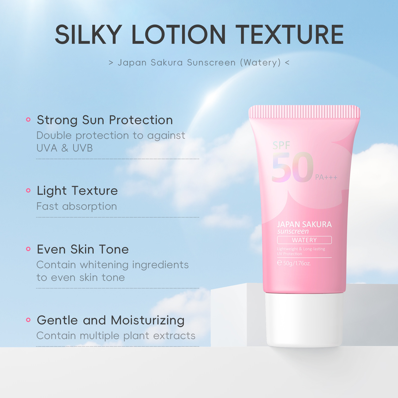 LAIKOU Sakura SPF50 PA+++ Losi - Spf 50 Waterproof Sunscreen ulasan dan harga